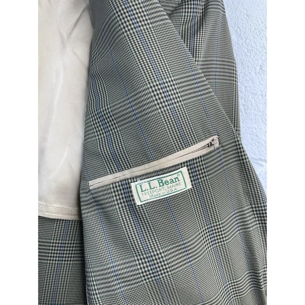 L.L. BEAN Men's Classic‎  Dark Green & Tan Plaid Preppie JACKET BLAZER 40R